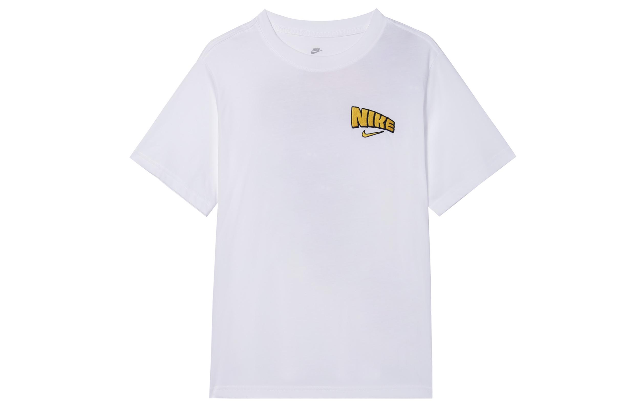 

Nike T Shirts Women s White Crew Neck Moderate Straight Fit HM5024-100 XS