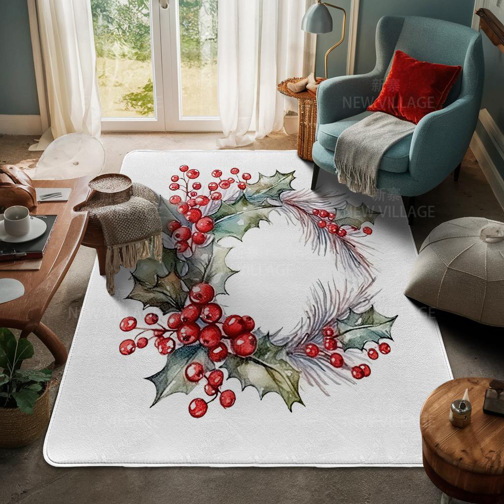 House Entrance Carpet Home Door Mat Living Room Bath Foot Bathroom Non-slip Water Absorption Rugs Bath Merry Christmas Winter