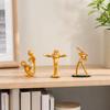 Carine Sculture di Scimmia Yoga in Resina, Decorazione Divertente Statuetta Animale per Scaffale di Casa Supporto TV Mobile Bar Ingresso, Ornamento Creativo da Scrivania Regalo per Yoga