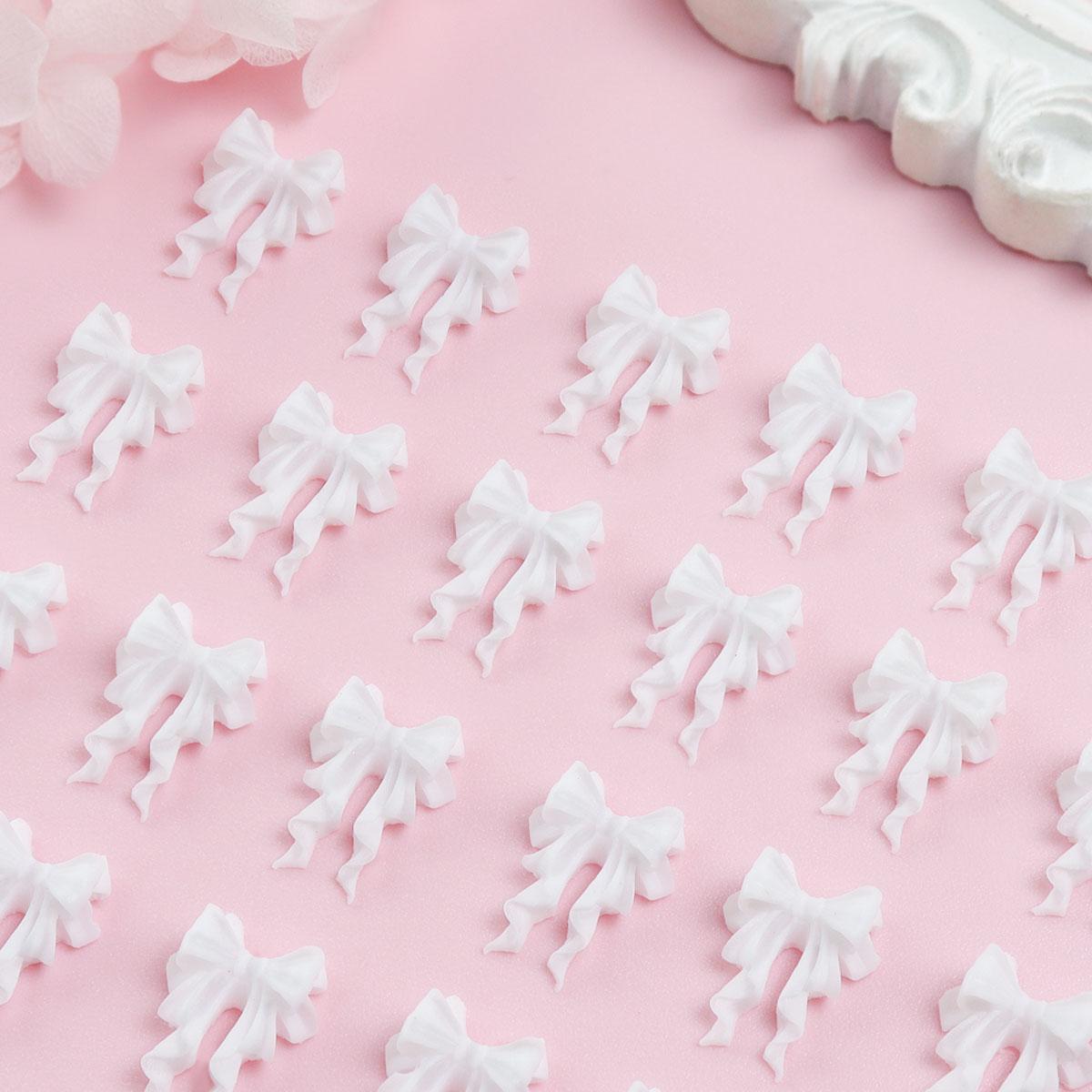 

1 пакет розовых конфетных лент-бантов 3D-подвесок для ногтей прозрачного желейного цвета летние аксессуары для украшения ногтей DIY детали для маникюра