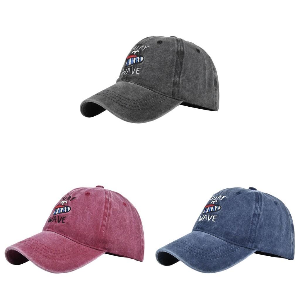 Vintage Adjustable Embroidered Baseball Cap For Surfing With Sun Protection