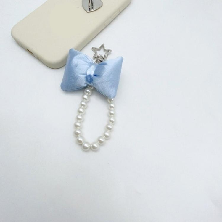 Cute Bowknot Keychain Pendant Fashionable Beaded Phone Charm for Case Decoration