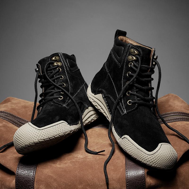 Echtes Leder Männer Stiefel Herbst Winter Stiefeletten Für Männer Schuhe Outdoor Werkzeug Stiefel