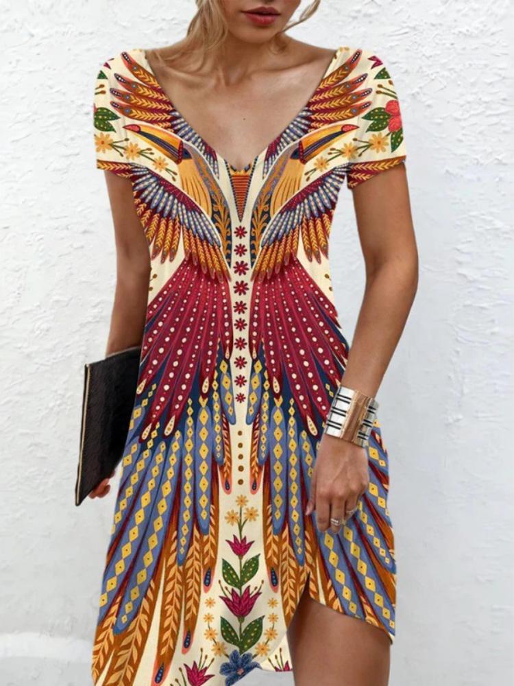 

Женское летнее платье, повседневное платье с принтом и коротким рукавом 3XL оранжевый