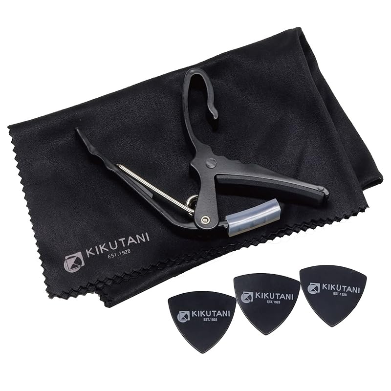 

Kikutani (Kikutani) one touch guitar capo Triangular pick (M) 3 pieces microfiber cloth 3-piece set [Reliable products handled by Japanese companies]