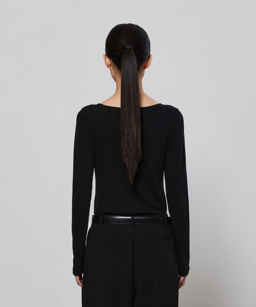 NOTIA Soft Wide Neck T-Shirts - Black