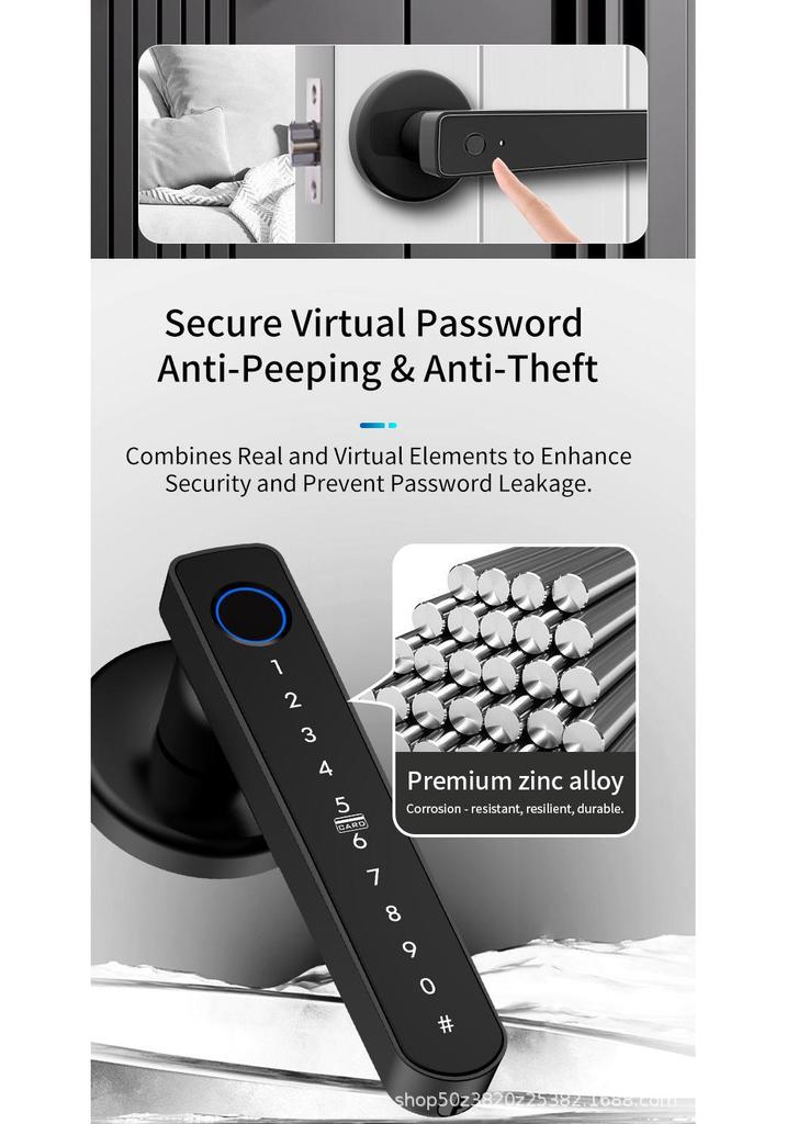 Smart Fingerprint Password Lock – Universal Anti-theft Electronic Door Security for Homes, Hotels, and Apartments