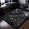 Dark unicorn skull rug gothic fantasy art carpet mystical horse moon night sky horror room decor black magic theme