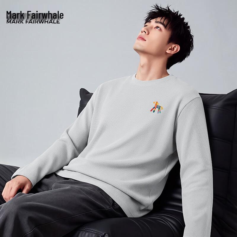 Mark Fairwhale Men's Waffle Knit Long-Sleeve Crewneck T-Shirt