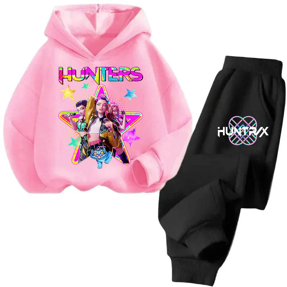 2025 Neu Kinder Koreanische Welle Dämonenjäger Gedruckt Mode Lässig Film Cartoon Jungen und Mädchen Sweatshirt Set