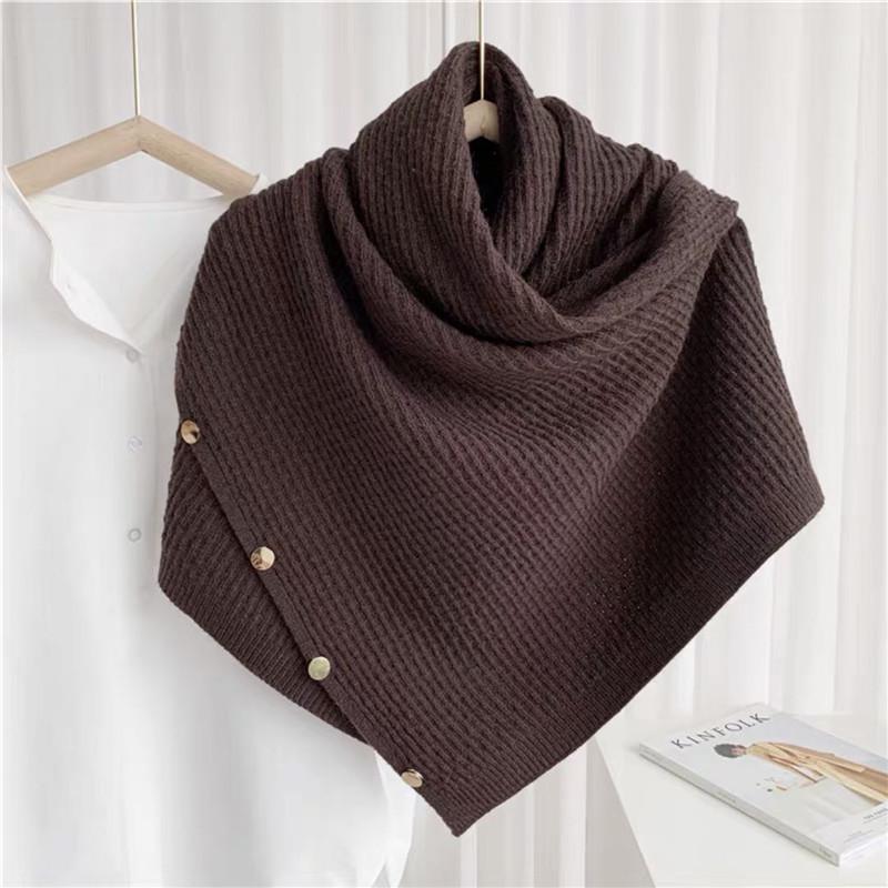 

Women s Multi-Purpose Knit Shawl Scarf - Imitation Cashmere, Korean Style, Two-Way Outerwear & Neck Warmer 130cm кофейный