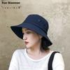 XUEXIMAN Solid Color Fisherman Hat Women Korean Style Versatile Japanese Sun Protection Sunshade Bucket Hat Slim Face Bare Face Hat
