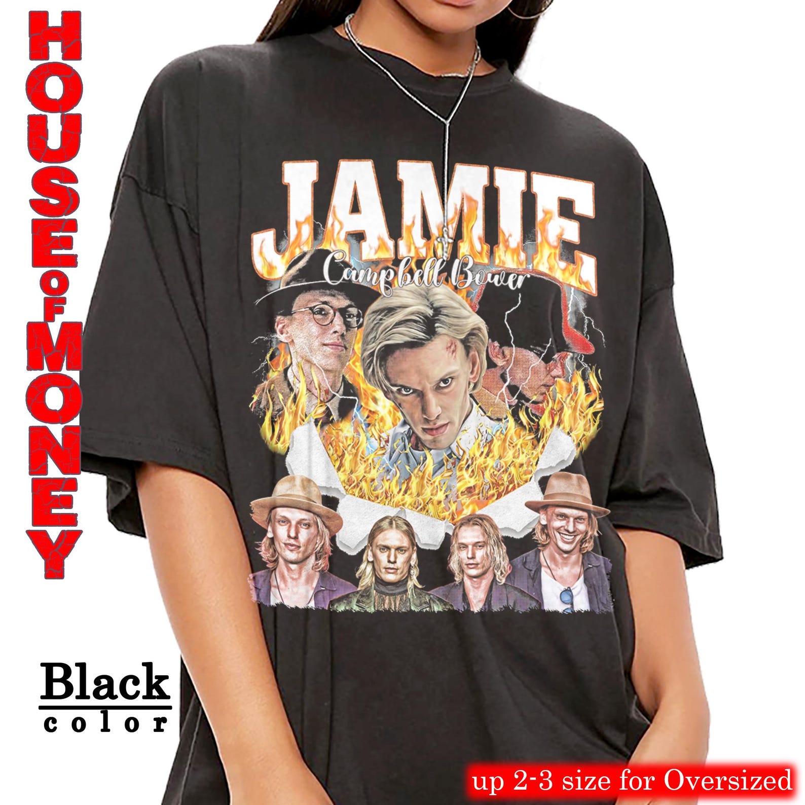Jamie Campbell Bower Graphic Tee, Actor Fan Shirt L