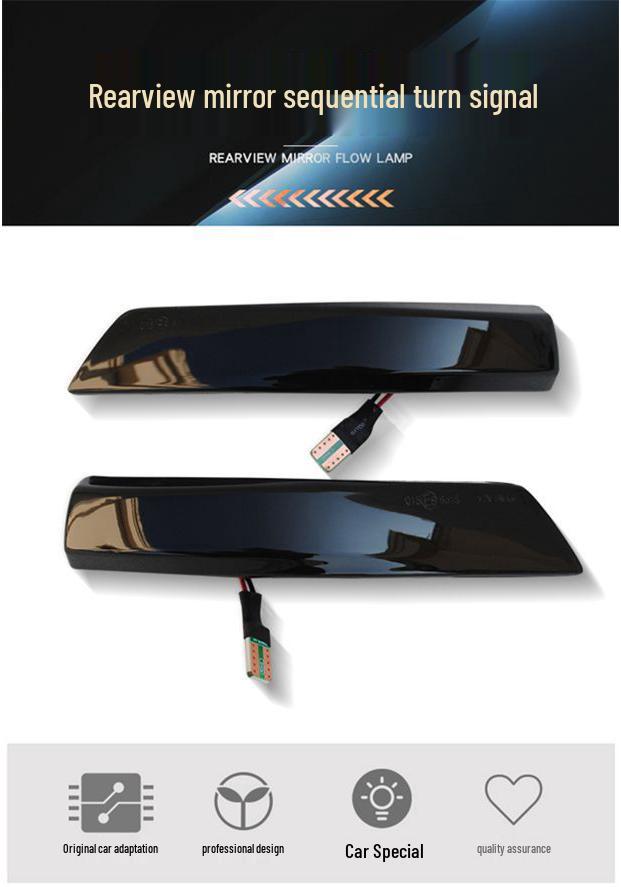 Compatible with Ford Focus/Mondeo/Fiesta/Kuga/Edge Rearview Mirror Blue Flowing Turn Signal Light