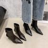 Pointed Toe Stiletto Heel Booties 2025 Autumn and Winter New Belt Buckle Sexy French Celebrity Temperament Fashion Boots