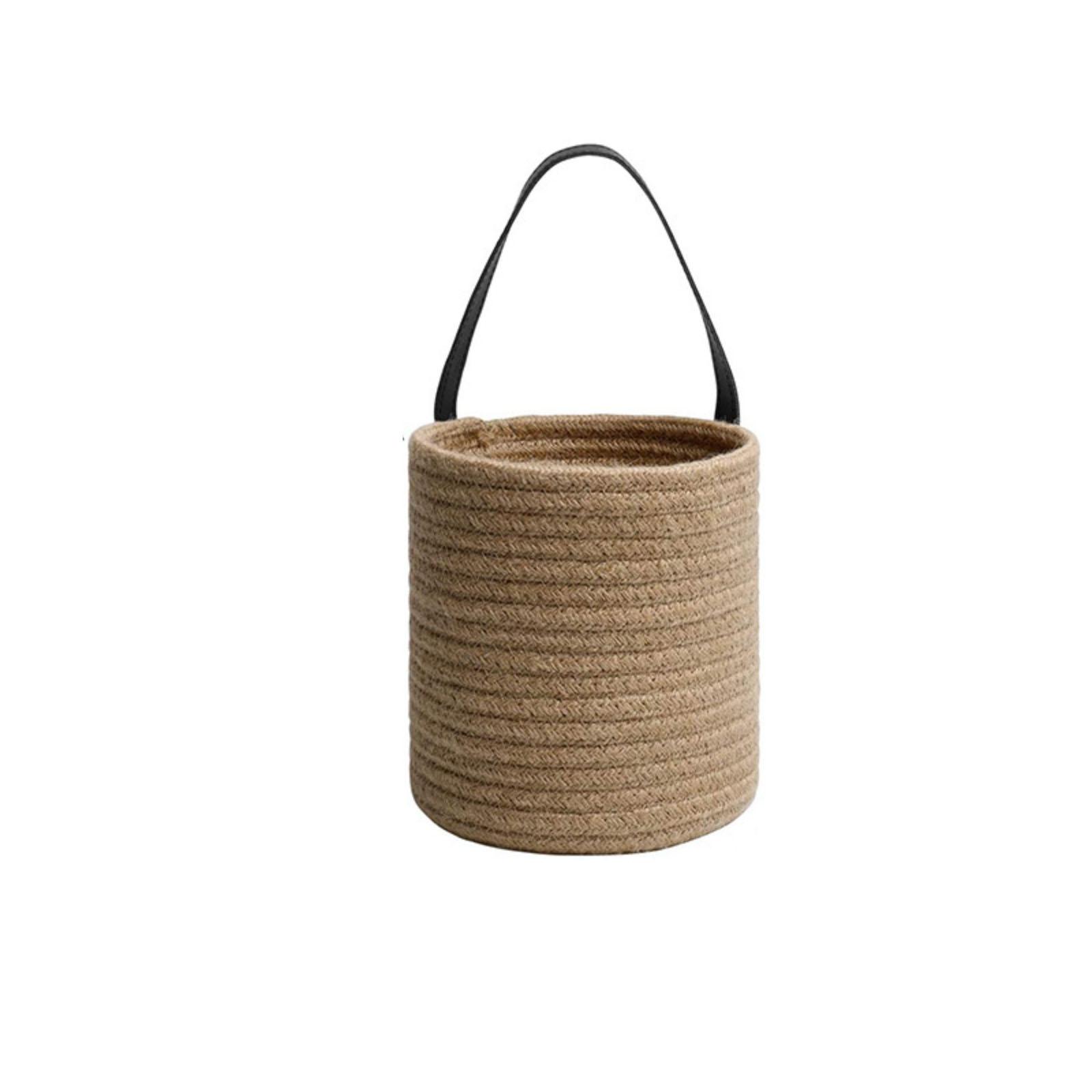 Wall Hanging Rope Basket With Artificial Decor, Jute Woven Storage Organizer Flower Plants Basket One Size