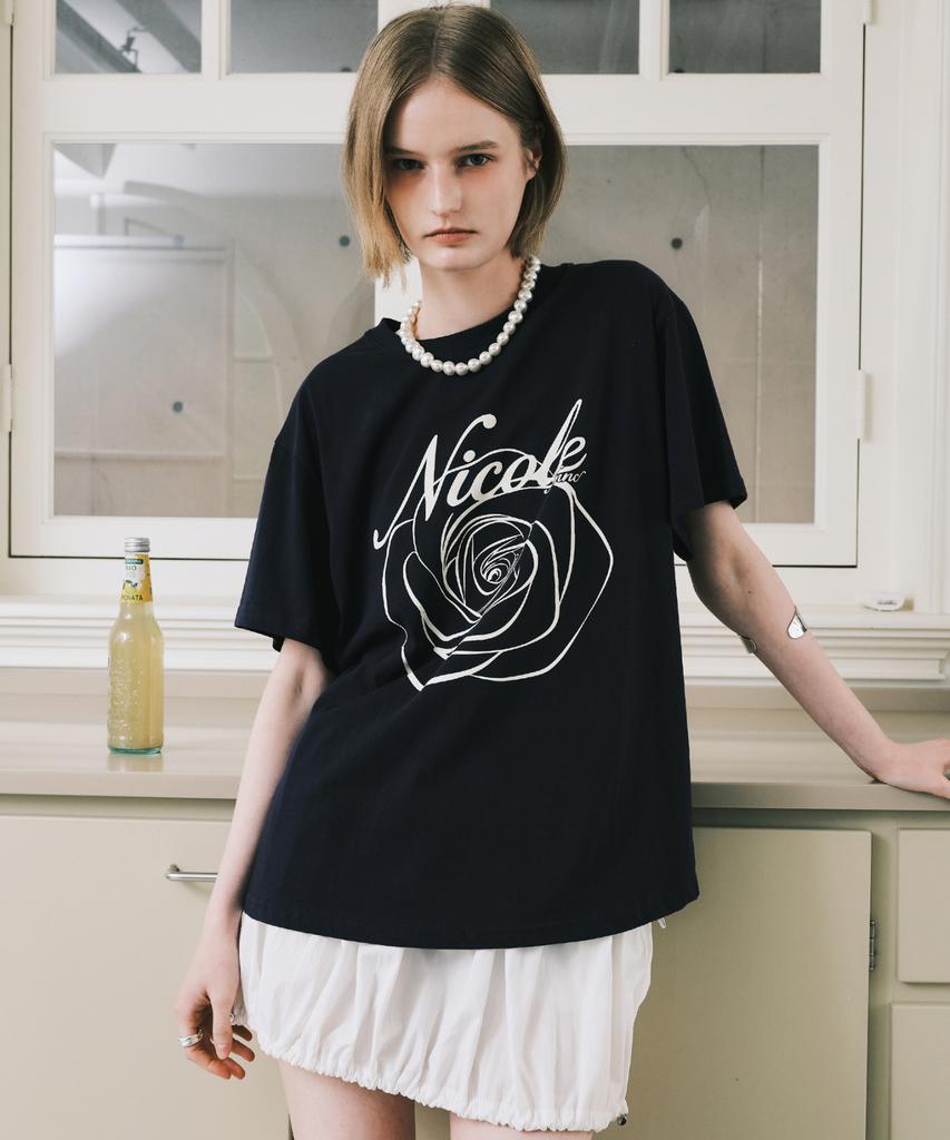 Nigaennikol Nicole Rose Sleeve Top_Navy Cream