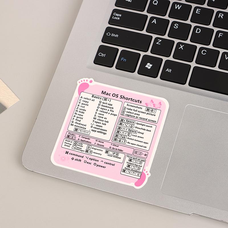 10Pcs Keyboard Shortcut Stickers Letter Graphic Laptop Protective Stickers Tools