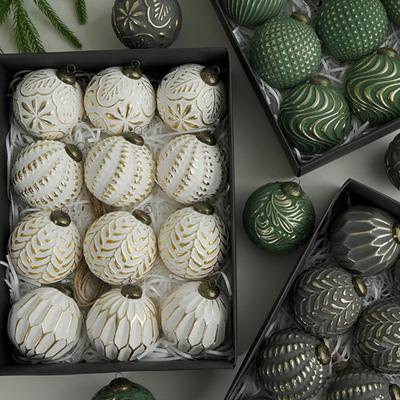 12 Pcs Christmas Ball Ornaments 3.15inch Shatterproof Plastic Balls Rustic Vintage Xmas Tree Hanging Decoration for Wedding Party Holiday Home Decor