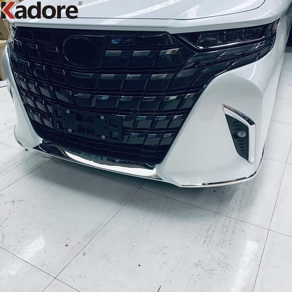 For Toyota Alphard Vellfire 2024 2025 2026 Steel Car Front Rear Bottom Bumper Cover Trim Fog Light Bezel Trims Accessories