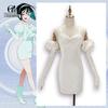 Anime Alien Stage Sua Cosplay Costume Women White Vintage Bowknot Singer Dress Halloween Party Suit