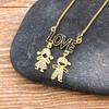 Nidin New 12 Styles Copper Zircon Boy Girl Love Necklaces Women Necklaces & Pendants chain Jewelry Charm Mother's Day Gift
