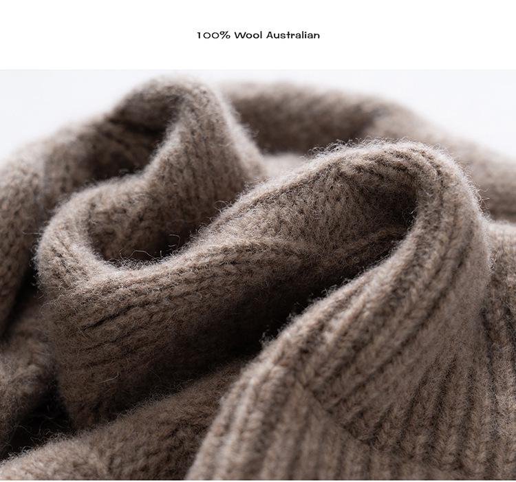 Heavyweight Thickened Wool Cashmere Knit Hat - Double Layer, Warm, Pure Color