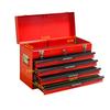 20-Inch Steel Tool Box with Drawers – Tool Storage Box with Metal Latch – Powder-Coated Tool Cabinet (RED)