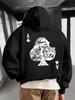 Men's Autumn/Winter Letter Print Hooded Fleece Pullover - Street Style, Fashionable and Versatile, Suitable for Any Occasion.