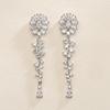 ZAKOL Water Droplet Leaves Copper Micro-set Zircon Women's Dangle Earrings Exquisite Fashion Bridal Wedding Charm Jewelry