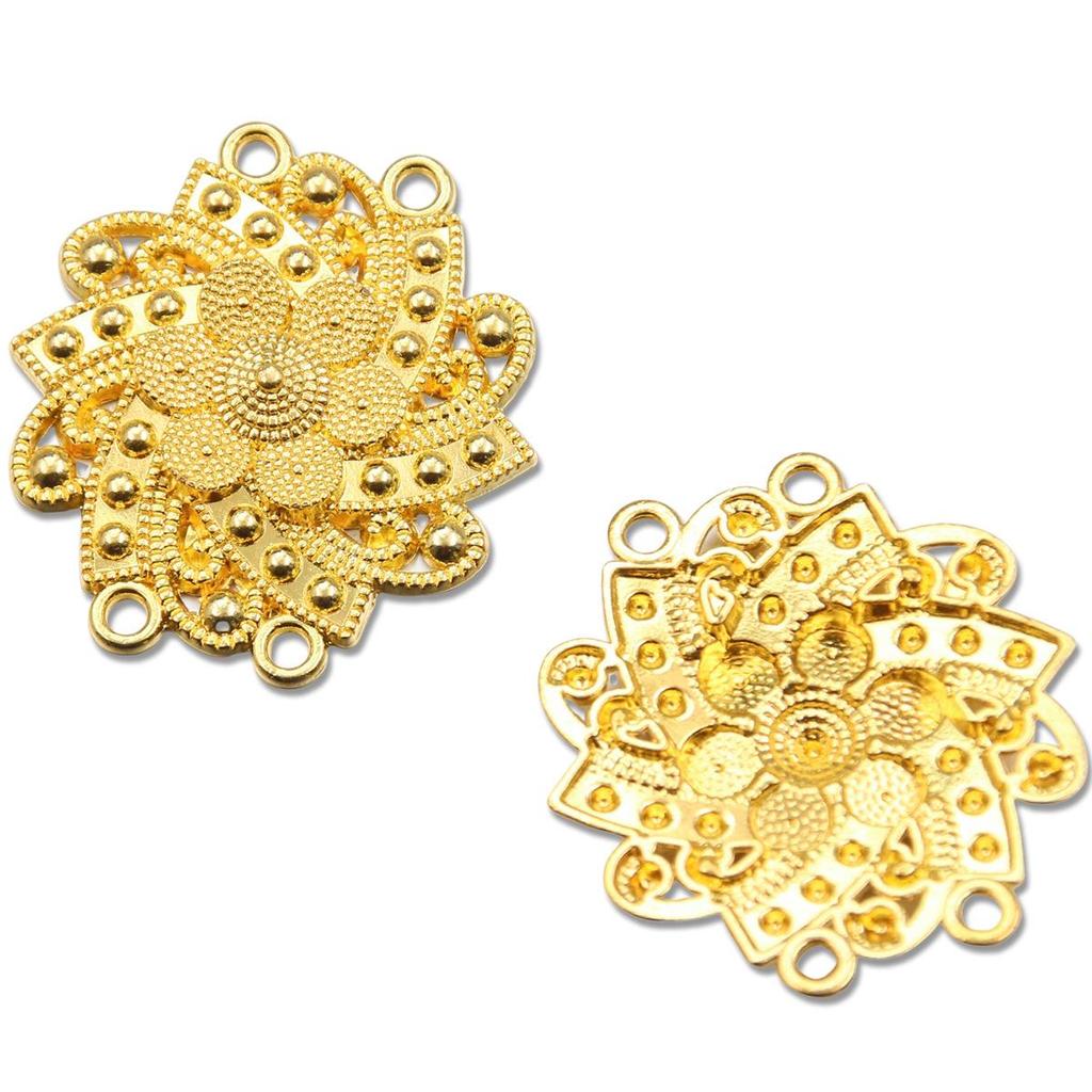Connettore a Fiore Vuoto Retrò in 6 Stili e 2 Colori: Accessori per Gioielli Fai da Te in Lega di Zinco, Stile Etnico