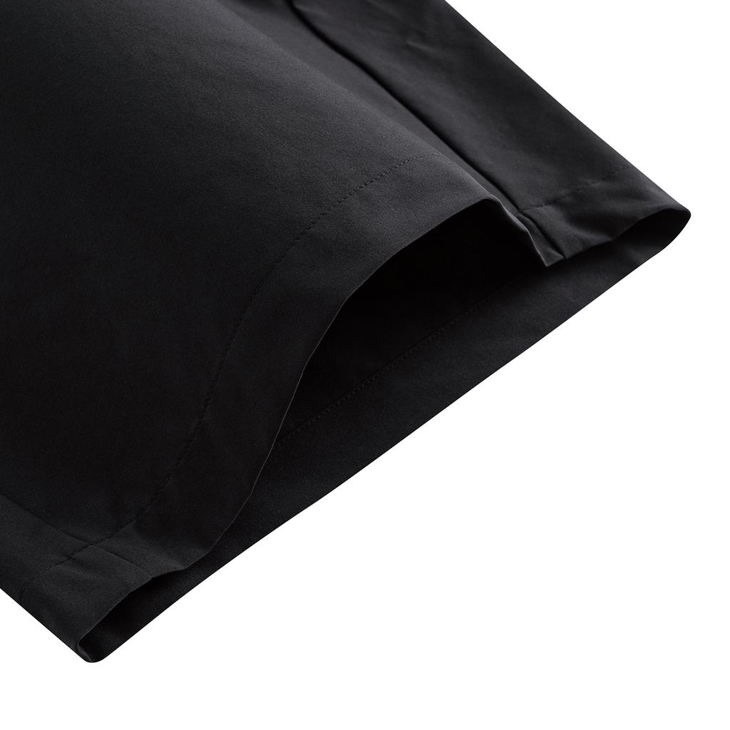 Anta Training Series Solid Color Logo Print Elastic Waist Straight Leg Sports Casual Woven Shorts Men Shorts Black 952627502-3