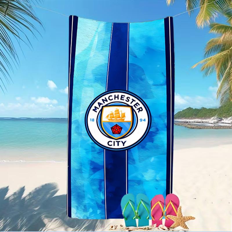 Beach Towel with Manchester City Football Club Pattern - Soft,absorbent,machine Washable Lightweight&Modern,swimming,Travel Essentials