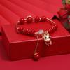 Niche design new exquisite bracelet retro red crystal simple and versatile student creative round bracelet female