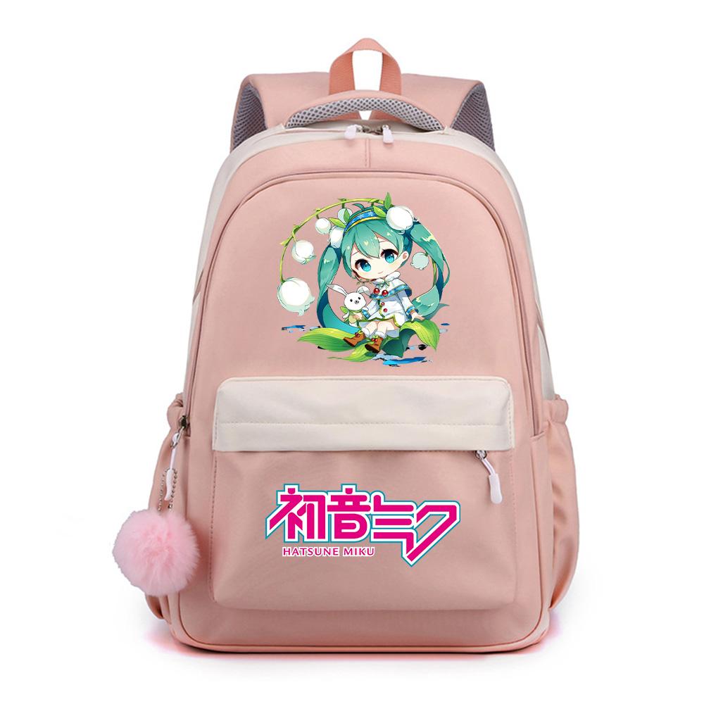 Anime Cartoon Hatsune Miku Printed Large Capacity Waterproof Backpack for Teenger Student Girl Boy Schoolbag Bookbag Kid Gift Travel Bag
