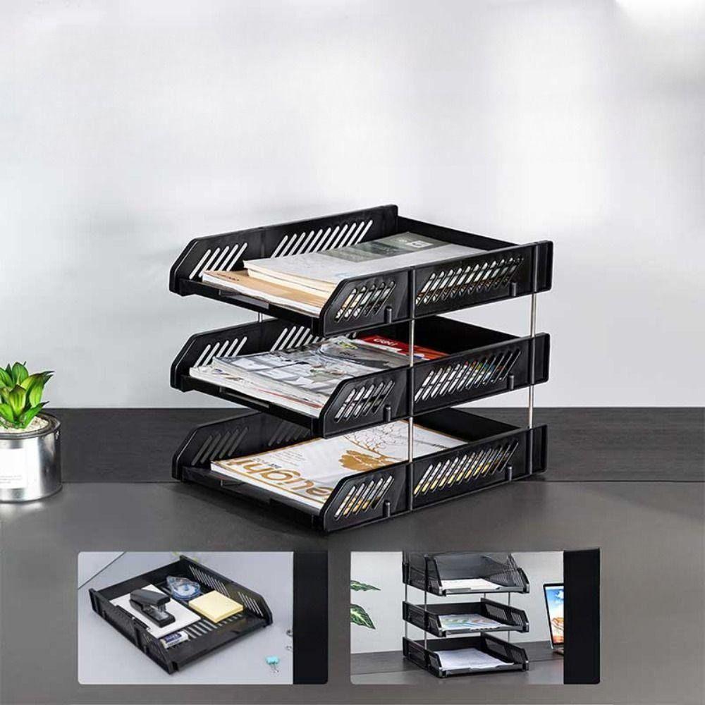 Stackable File Rack Vertical A4 File Tray New Letter Tray  for Home Office School