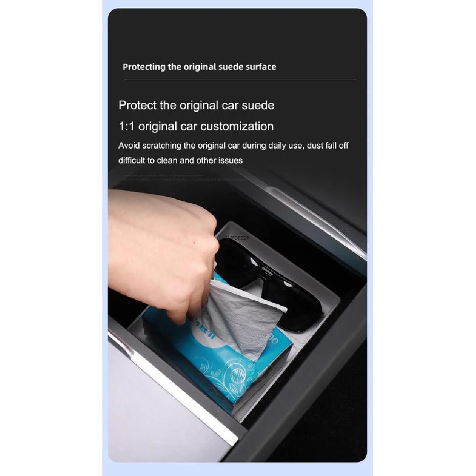 For TESLA Model 3 2023 2024 Highland Wireless Charging Silicone Pad Model3+ Center Control Storage Box Armrest Box Bottom Mat