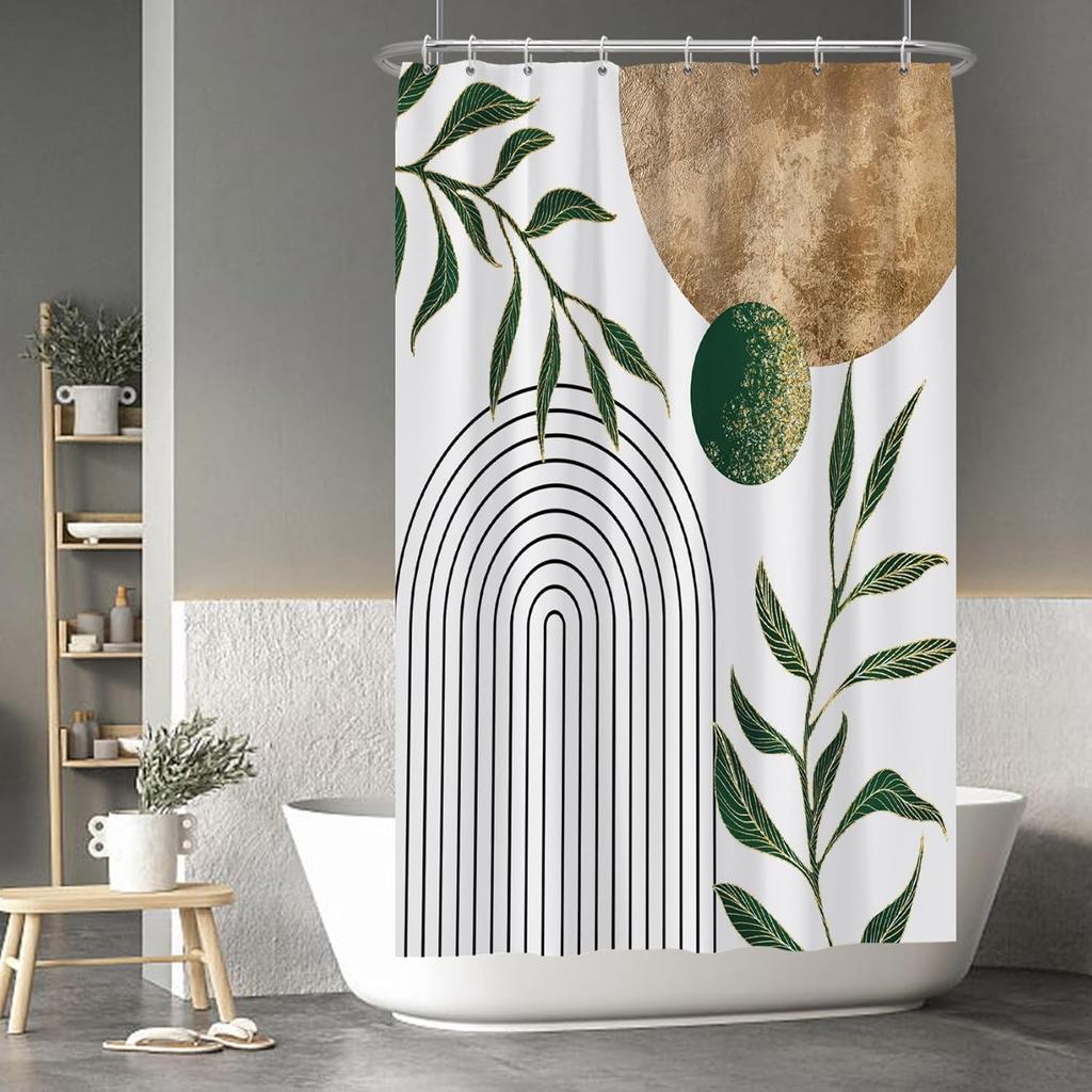 Cartoon Cactus Shower Curtain Tropical Plants Mexican Texas Minimalism Black And White Decorative Artistical Shower Curtains For
