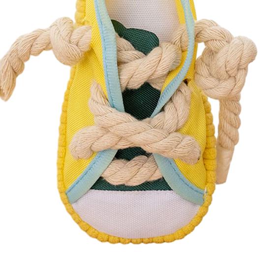 Yousheng Canvas Quietschie Hundespielzeug Pantoffel-förmiges Kauspielzeug für Welpen Kleine Hunde Bissfest Geräuscherzeugend Welpenspielzeug zur Zahnpflege Angstlinderung