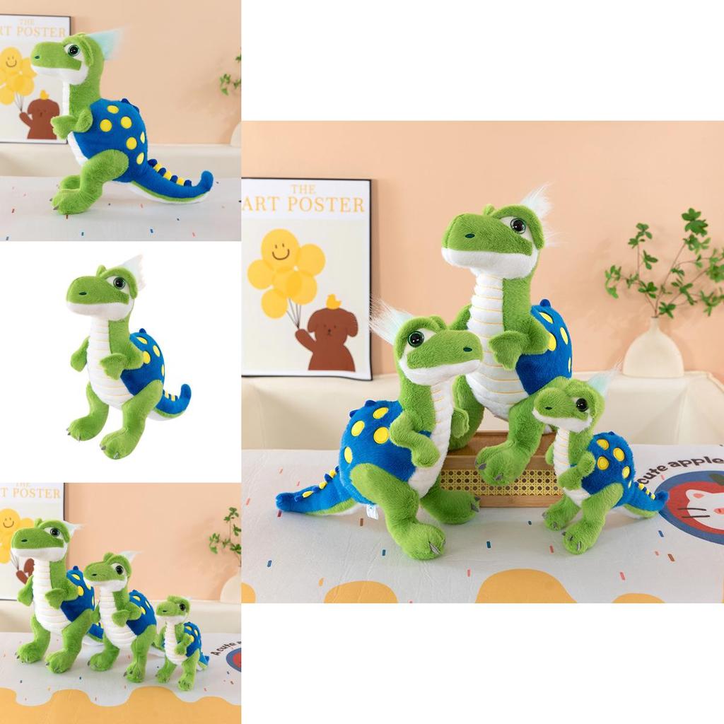 Dinosaurier-Stofftier mit kurzem Plüsch und großen Augen für Kinder und Sammler