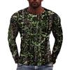 Men's Camouflage Printed Long Sleeve T-shirt European Size Casual round Neck Top Trendy Autumn Wear