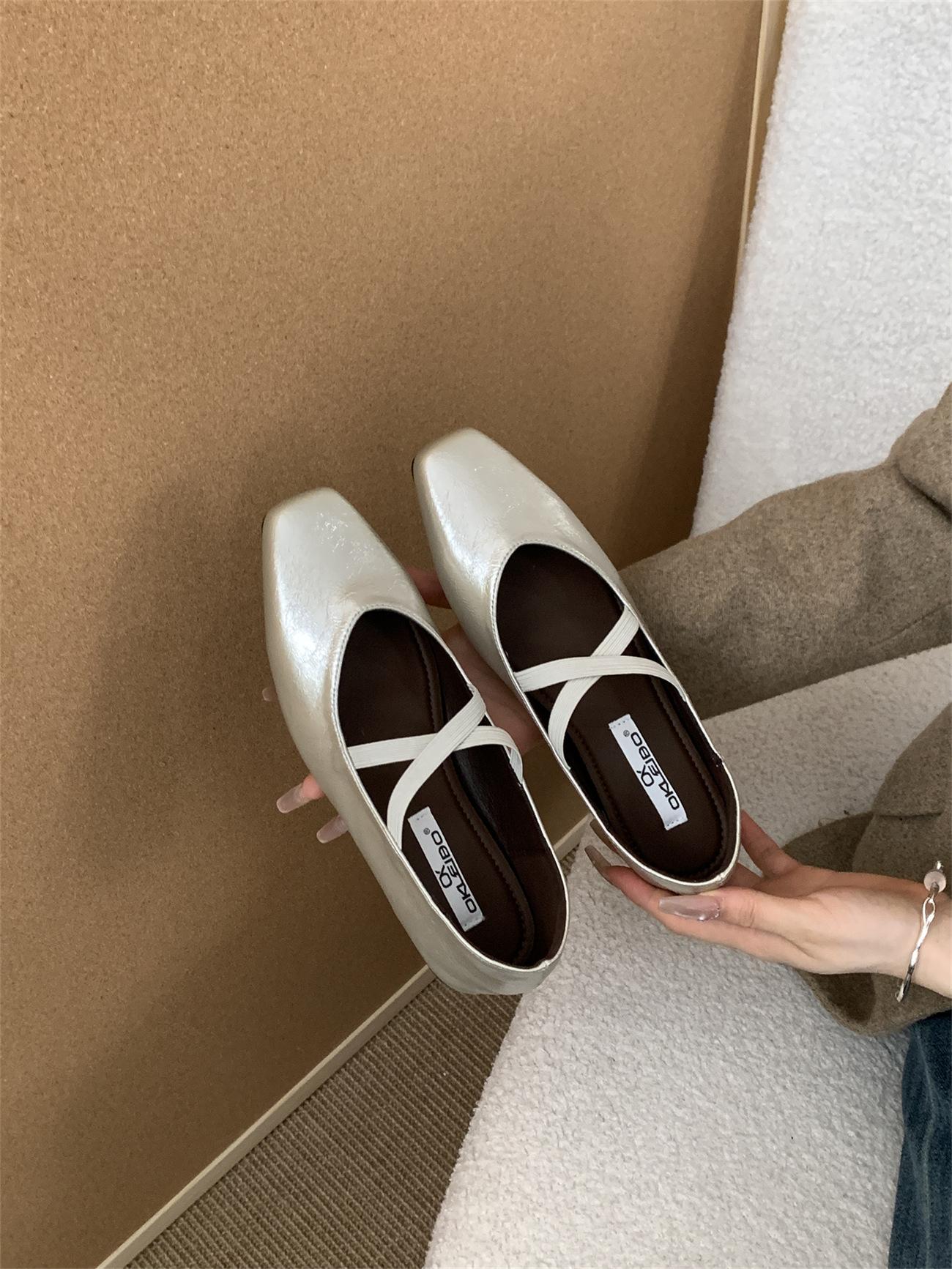 

Женские замшевые туфли на плоской подошве, французский маленький квадратный каблук, легкий вырез, весна-осень, для вечерних выходов с юбкой, Мэри Джейн, для беременных, бабушкин sh 39 шампанского