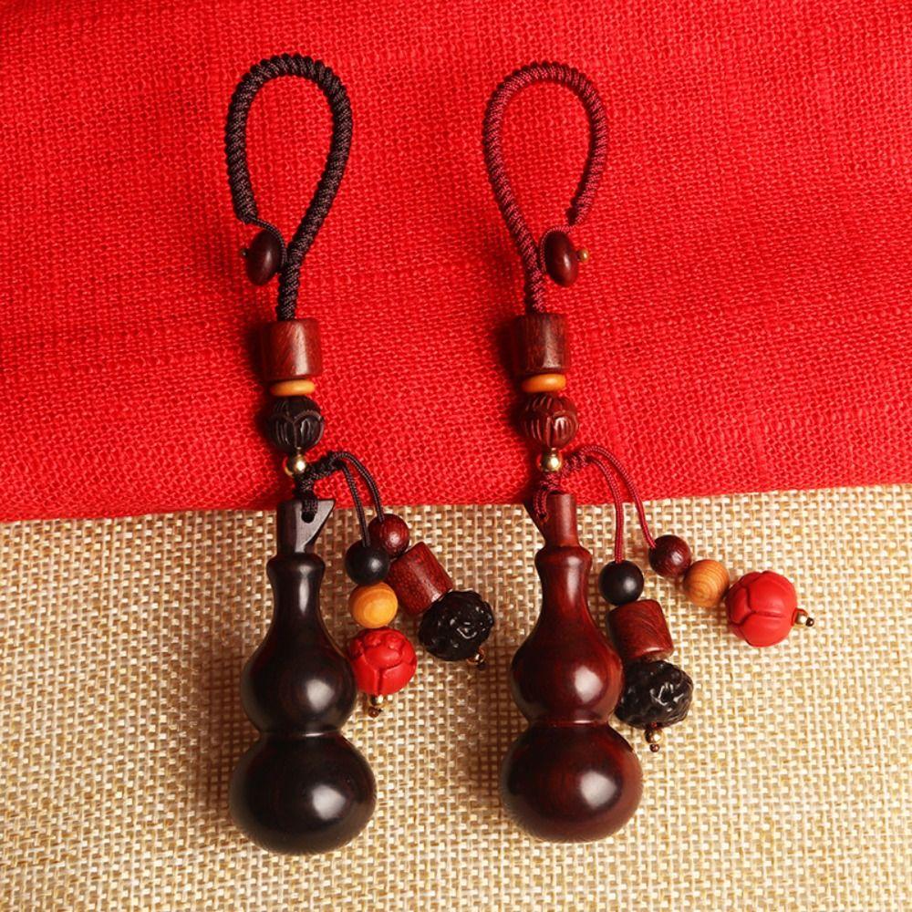 Retro Mobile Phone Pendant Polished Rosewood Car Keychain Key Chain Decoration