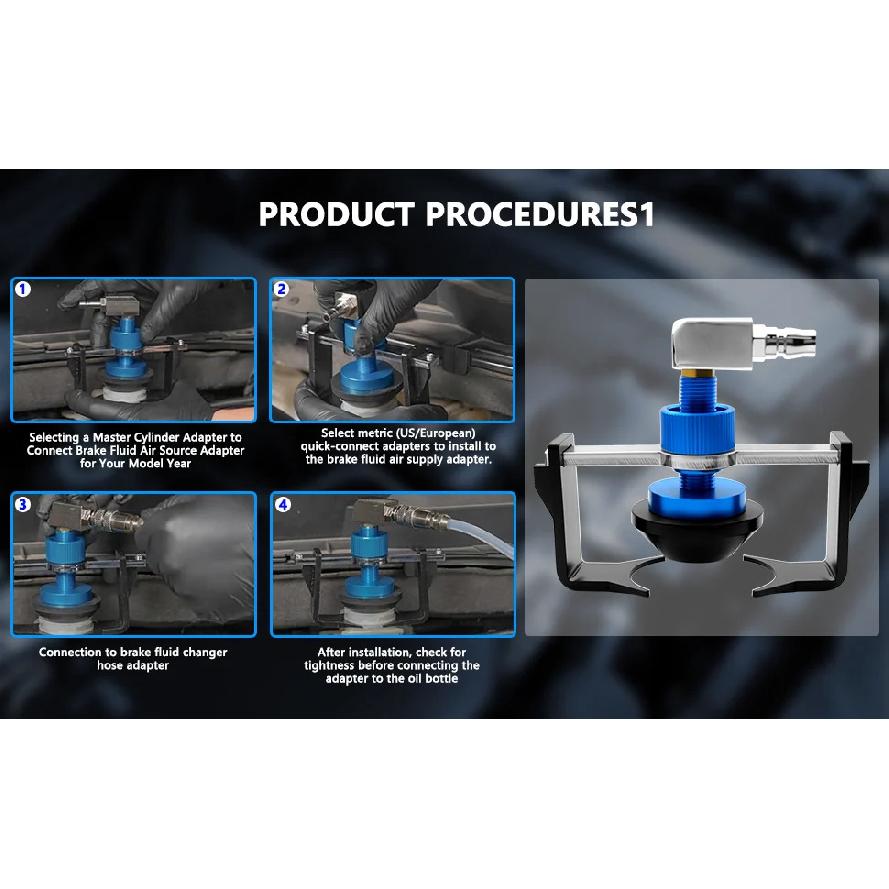 22-piece Brake Master Cylinder Bleed Adapter Kit, Brake Fluid Bleed Adapter Kit, Suitable for Bleeding or Adding Brake Fluid.
