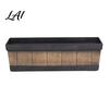 Large Capacity Gardening Pots for Flowers 18 Inch Rectangular Planter Box Imitation Wood Grain Window Box Planter Plastic Vegetables Portable Flower