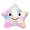 Star-Shaped Pillow Pink Ombre LED Velour Cushion 40X35 Cm