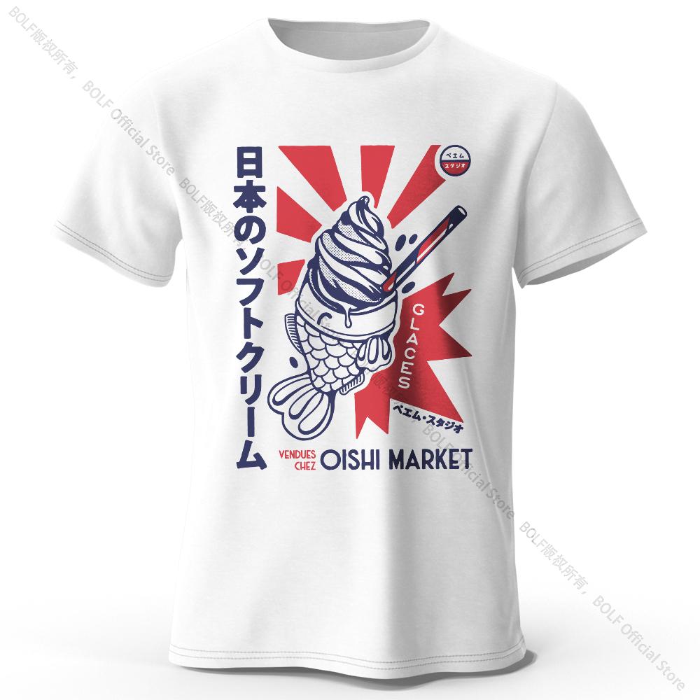 Japanese Foodie Print T-Shirt, Soft & Breathable Round Neck Short Sleeve Tee, Unisex Cute & Cultural Style