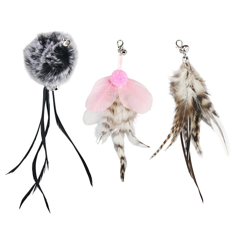 Steel Wire Feather Cat Toy Stick Replace Feather Accessories Cat Teaser Pet Toy