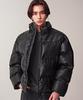 Avandress Vintage Art Leather Over-Fit Puffer Brown