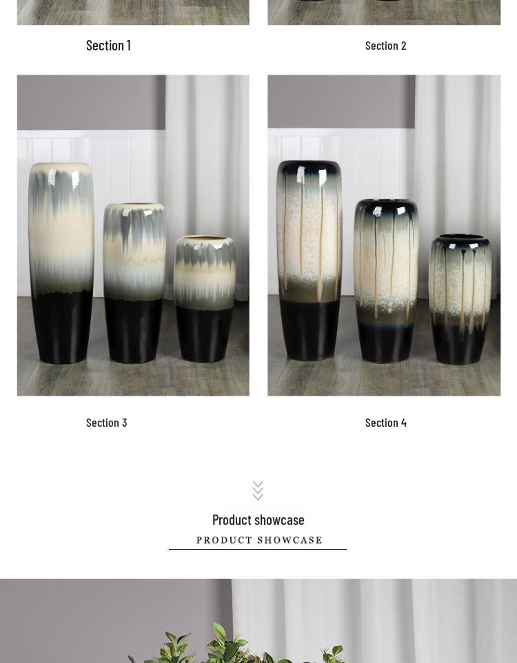 Handmade Large Ceramic Floor Vase for Living Room or Hotel - Perfect for Fresh Flowers